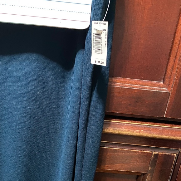 Max Studio vintage plus size 2X teal wide leg Women's Pants - Picture 15 of 15